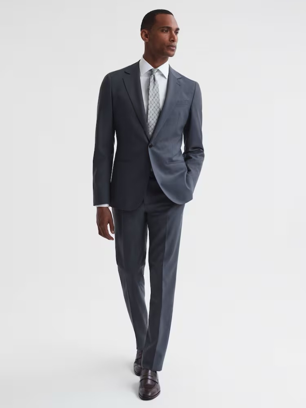 Reiss Airforce Blue Modern Fit Single Breasted Wool Full Suit | NWT | 40R / 32 W
